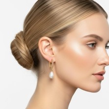 Luyiaccessory Inci Detaylı Burgulu Gold Küpe