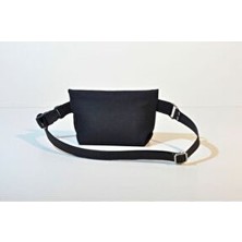 Minart Design Siyah Denim Bel Çantası İki El Kullanımına Uygun 21 cm Uzunlukta