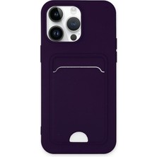 Never  Iphone 14 Pro Kılıf Kelvin Kartvizitli Silikon - Derin Mor 115474