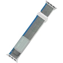 Never  Apple Watch 42MM Alice Kumaş Kordon - Mavi-Gri 115474
