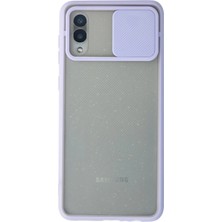 Never  Samsung Galaxy A02 Kılıf Palm Buzlu Kamera Sürgülü Silikon - Lila 115474