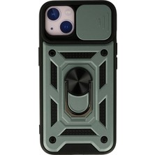 Never  Iphone 13 Kılıf Pars Lens Yüzüklü Silikon - Yeşil 115474