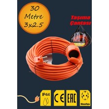 Nublado Uzatma Kablosu 30 Metre 3x2.5 mm Ev Tipi Topraklı Cca Kablolu Tekli Grup Fiş Priz Kapaklı Monofaze T