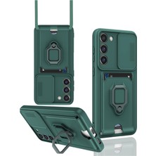 Never  Samsung Galaxy S24 Plus Kılıf Zuma Kartvizitli Yüzüklü Silikon - Yeşil 115474