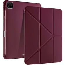 Never  iPad Air 13 (2024) Kılıf Kalemlikli Mars Tablet Kılıfı - Mürdüm 115474