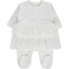 Civil Baby Fırfır Tüllü 1-9 Ay Tulum - Ekru 6-9 Ay