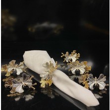 Elta Collection Kelebek 6’lı Altın&gümüş Peçete Yüzüğü 8X4X5.5 cm Iki Kelebekli Silver&gold Sofra Yüzük