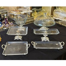 Elta Collection 6 Parca Döküm Ayaklı Cam Servis Seti Gümüş