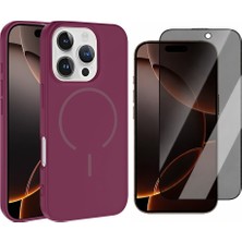 Vendas Apple iPhone 16 Pro Kılıf M-Safe Şarj Özellikli Zore Meta Kapak + Hayalet Ekran Koruyucu