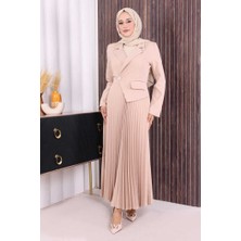 Bym Fashion Ceket Görünümlü Eteği Piliseli Elbise 3700 Taş