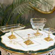 Elta Collection 4 Parça Gold Pasta Sunumluk Kurabiyelik Seti