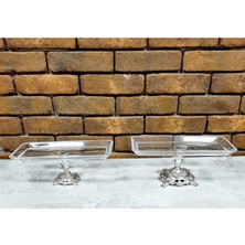 Elta Collection Avangarde Gümüş Döküm Ayaklı 2 Adet Baton Sunumluk Muhteşem Set