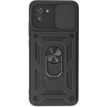 Never  Samsung Galaxy A03 Kılıf Pars Lens Yüzüklü Silikon - Siyah 115474