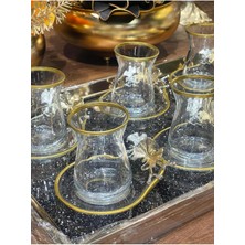 Elta Collection Özel Seri 6'lı 12 Parça Kelebek Çay Seti , Çay Takımı , Hediyelik