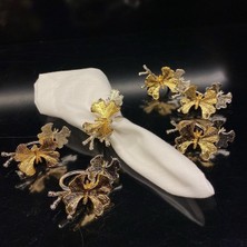 Elta Collection Kelebek 6’lı Altın&gümüş Peçete Yüzüğü 8X4X5.5 cm Iki Kelebekli Gold&silver Sofra Yüzük