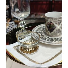 Elta Collection 6 Adet Kahve Yanı Gold Metal Ayaklı Lokumluk Şekerlik