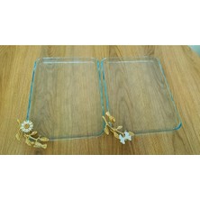 Elta Collection 2 Li Paşabahçe Metal Kuş - Papapatya - Kelebek Detaylı Borcam Sunum Servis Seti