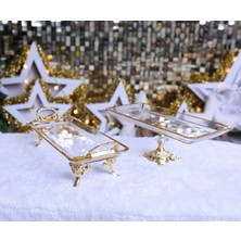 Elta Collection 2 Li Paşabahçe Kristal Metal Ayaklı Yaldızlı Baton Sunumluk
