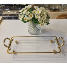 Elta Collection Metal Kulplu Kristal Servis Tabağı Meze Tabağı