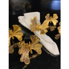 Elta Collection Kelebek 6’lı Altın Peçete Yüzüğü 6X6X7 cm Gold Sofra Yüzük