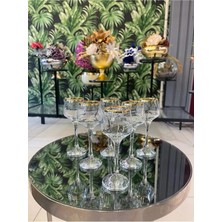 Elta Collection Lal 6'lı Gerçek Yaldızlı Kahve Yanı Bardağı