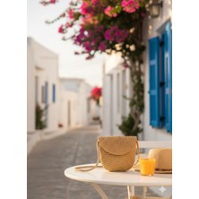 Huma Butik Takı Aksesuar Hasır Mini Omuz Çantası (Yazlık – Outdoor)