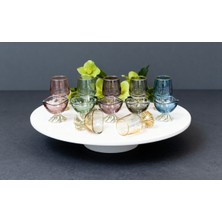 Elta Collection 12 Parça Renkli Kahve Yanı 6 Lı Su Bardağı ve 6 Lı Lokumluk - Şekerlik