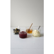 6'lı Vakumlu Bambu Kapaklı Cam Kahvaltılık /sosluk Kabı 240 cc