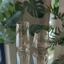 Elta Collection 12’li Füme Cam Su Bardağı Seti – 6 Uzun + 6 Kısa Modern Bardak Takımı