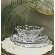 Elta Collection Lorenta 2’li Cam Sunum Seti – 24 cm Kase ve 32 cm Tabak | Meyvelik, Salata ve Pasta Sunumluk