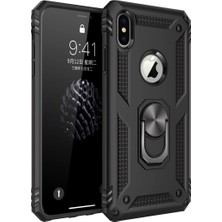 Magicool Iphone Xs Max Kılıf Sofya Yüzüklü Silikon Kapak - Siyah