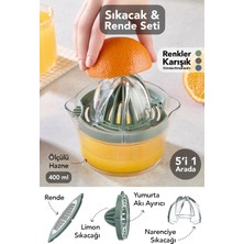 Meleni Home Multi5 Sıkacak ve Rende Seti - Çok Amaçlı Rende Ölçüm Kabı Narenciye Limon Sıkacağı Karışık Renk