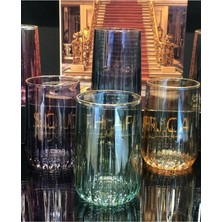 Elta Collection Diamond Renkli Kahve Yanı 6lı Su Bardağı