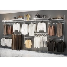 Md Vitrin Dekorasyon Mağaza Raf Sistemi, Askılık Sistemi, Butik Rafı, Mağaza Stand, Giyinme ODASI-305X200 cm