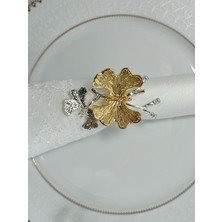 Elta Collection 6'lı Ikili Kelebek Dallı Gold&gümüş Halka Peçete Yüzüğü Trn 018