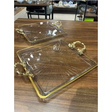 Elta Collection Pandoranın Kutusu Paşabahçe Kulplu Kare Madlen Sunum  Servis Tabağı 2 Li