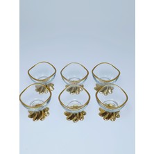 Elta Collection 6'lı Metal Ayaklı Gold Lokumluk Reçellik