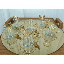 Elta Collection Özel Seri Yaldızlı 6'lı Çay Seti , Çay Takımı , Hediyelik , Çeyizlik