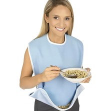 Yıkanabilir Hasta Yemek/mama Önlüğü Yetişkin Cırtlı-Cepli