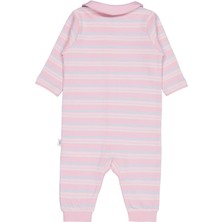 Civil Baby Bebe Yakalı Çizgili 6-18 Ay Tulum - Pembe 18-24 Ay