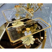 Elta Collection 2 Parça Gold Semazen Metal Ayaklı Pasta Sunumluk Kurabiyelik Seti