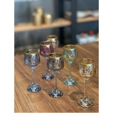 Elta Collection Lav LAL-506 Renkli 6 Kişilik Kahve Yanı Su Bardağı