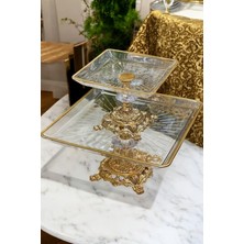 Elta Collection 2 Li Kare Döküm Ayaklı Pasta Sunumluk Kurabiyelik