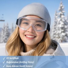 Glaswen Kayak Gözlüğü Şeffaf Ventilli Güneş Kar Koruyucu Gözlük Uv Korumalı Snowboard Glasses Gözlük