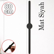 Badem10 Saral Çizgili 800 mm Mat Siyah Çekmece Kulp Gardrop Dolap Kapak Kulp Metal Modern Mobilya Uyumlu