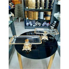 Elta Collection Avangard 2 Adet Döküm Ayak Kristalli Gold Yaldızlı Sunumluk Muhteşem Ürün