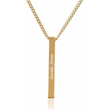 Hediye Shop Kişiye Özel Isim Yazılabilir Altın Kaplama Çubuk Kolye