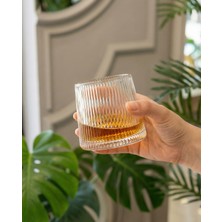 Elta Collection 6’lı Kristal Desenli Döner Tabanlı Eğimli Viski Bardak Seti Şeffaf Cam Lux Tasarım