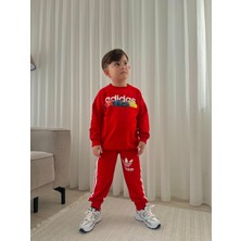 Sacro Kids Yarış Arabalı 2 Iplik Sweatshirt-Eşofman Altı Mevsimlik Erkek Çocuk Takım