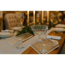 Elta Collection 3 Parça Gümüş Pasta Sunumluk Kurabiyelik Seti